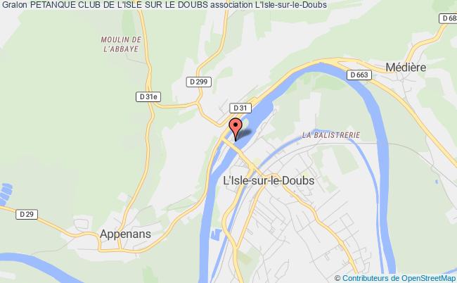 plan association Petanque Club De L'isle Sur Le Doubs L'   Isle-sur-le-Doubs