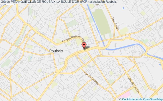 plan association Petanque Club De Roubaix La Boule D'or (pcr) Roubaix