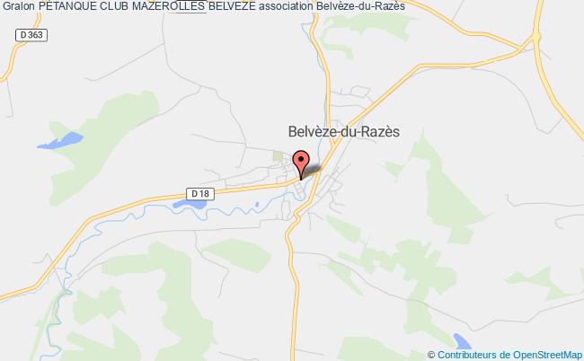 plan association PÉtanque Club Mazerolles Belveze Belvèze-du-Razès