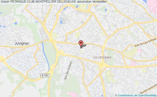 plan association Petanque Club Montpellier Celleneuve Montpellier