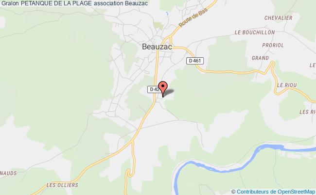 plan association Petanque De La Plage Beauzac