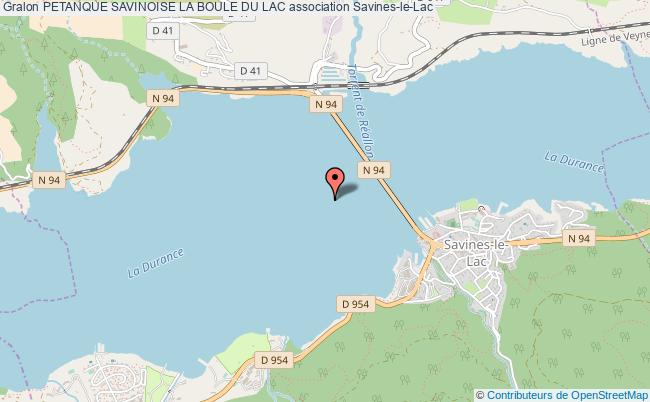 plan association Petanque Savinoise La Boule Du Lac Savines-le-Lac
