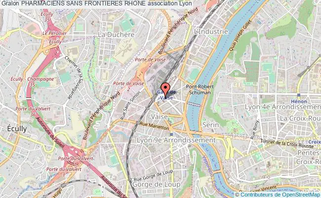plan association Pharmaciens Sans Frontieres Rhone Lyon 9e Arrondissement