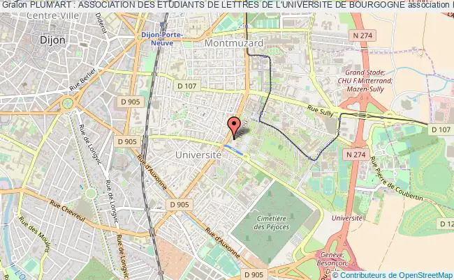 plan association Plum'art : Association Des Etudiants De Lettres De L'universite De Bourgogne Dijon