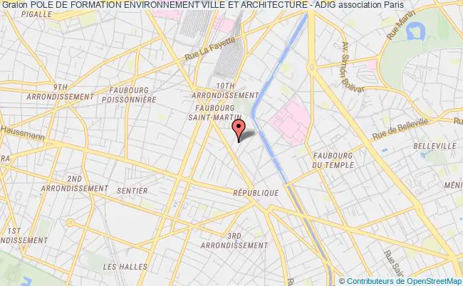 plan association Pole De Formation Environnement Ville Et Architecture - Adig Paris