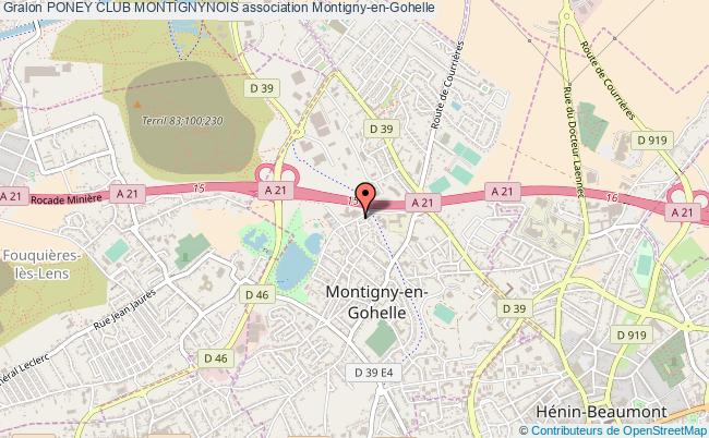 plan association Poney Club Montignynois Montigny-en-Gohelle