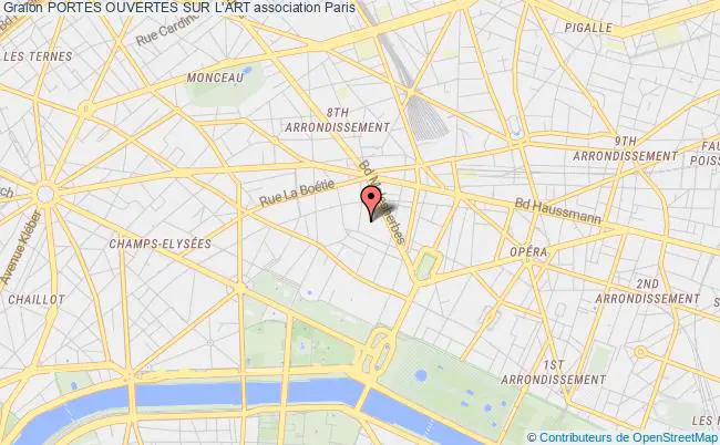 plan association Portes Ouvertes Sur L'art Paris 8e