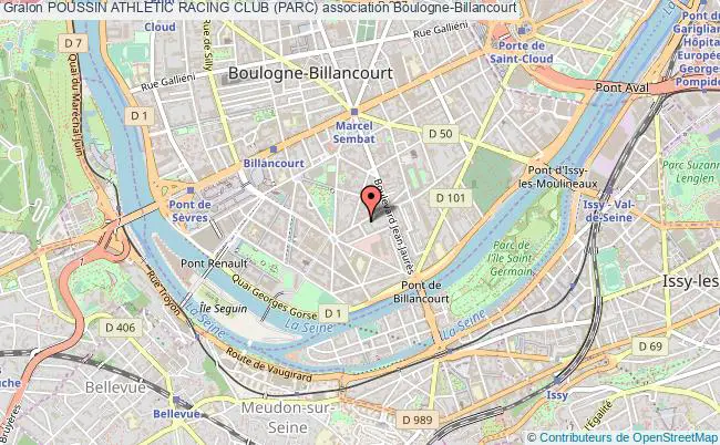 plan association Poussin Athletic Racing Club (parc) Boulogne-Billancourt
