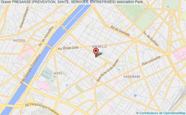 plan association Presanse (prevention, Sante, Services, Entreprises) Paris