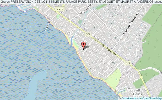 plan association Preservation Des Lotissements Palace Park, Betey, Falgouet Et Mauret À Andernos Andernos-les-Bains