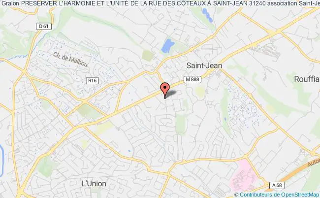 plan association Preserver L'harmonie Et L'unitÉ De La Rue Des CÔteaux À Saint-jean 31240 Saint-Jean