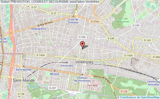 plan association Prevention, Loisirs Et Secourisme Vincennes