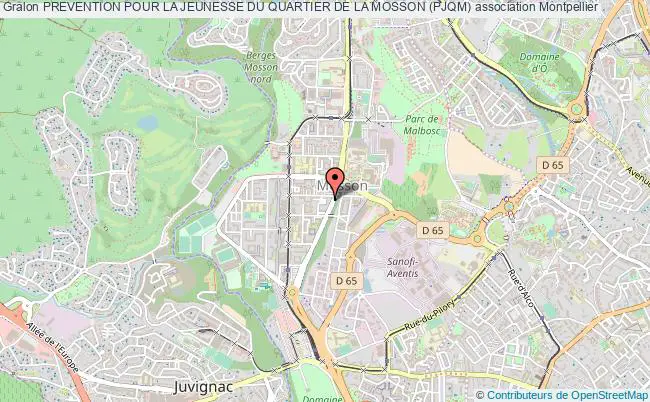 plan association Prevention Pour La Jeunesse Du Quartier De La Mosson (pjqm) Montpellier