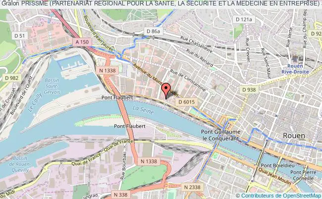 plan association Prissme (partenariat Regional Pour La Sante, La Securite Et La Medecine En Entreprise) Rouen