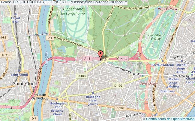 plan association Profil Equestre Et Insertion Boulogne-Billancourt
