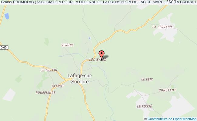 plan association Promolac (association Pour La Defense Et La Promotion Du Lac De Marcillac La Croisille) Lafage-sur-Sombre
