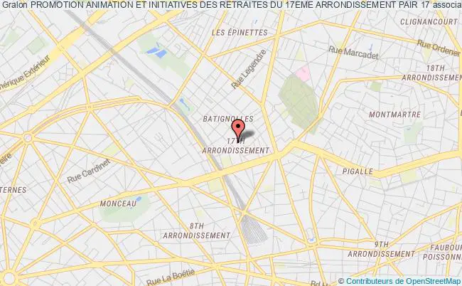 plan association Promotion Animation Et Initiatives Des Retraites Du 17eme Arrondissement Pair 17 Paris