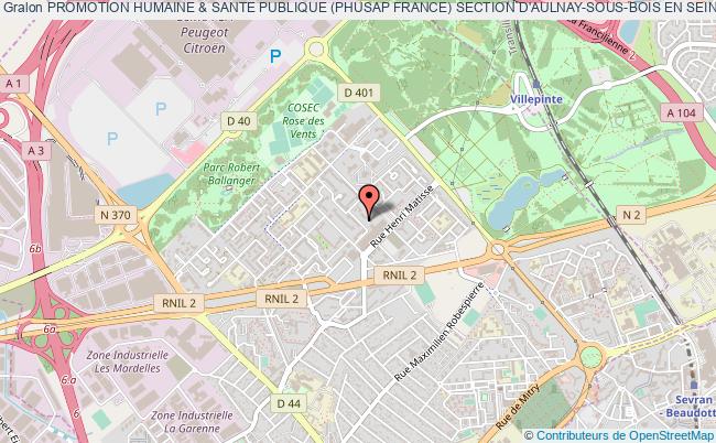 plan association Promotion Humaine & Sante Publique (phusap France) Section D'aulnay-sous-bois En Seine-saint-denis (france) Aulnay-sous-Bois