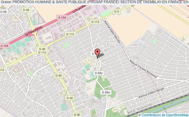 plan association Promotion Humaine & Sante Publique (phusap France) Section De Tremblay-en France En Seine-saint-denis France Tremblay-en-France