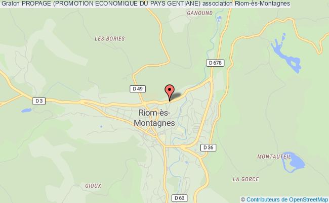 plan association Propage (promotion Economique Du Pays Gentiane) Riom-ès-Montagnes