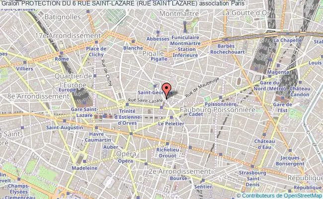 plan association Protection Du 6 Rue Saint-lazare (rue Saint Lazare) Paris