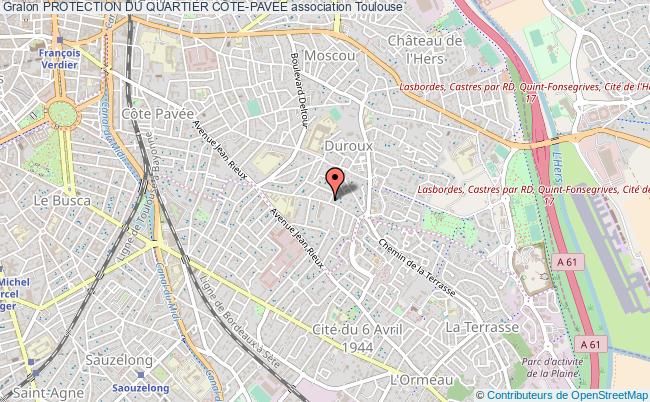 plan association Protection Du Quartier CÔte-pavee Toulouse