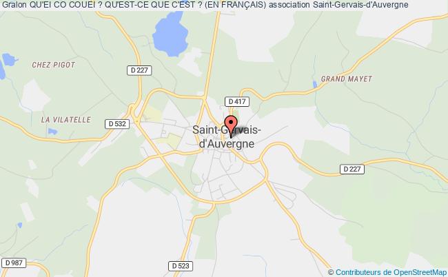 plan association Qu'ei Co Couei ? Qu'est-ce Que C'est ? (en FranÇais) Saint-Gervais-d'Auvergne