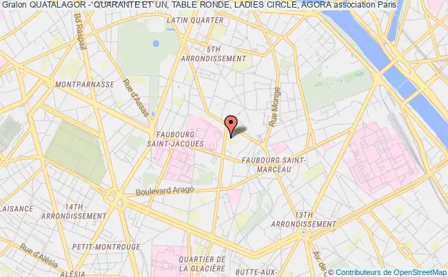 plan association Quatalagor - Quarante Et Un, Table Ronde, Ladies Circle, Agora Paris 5e