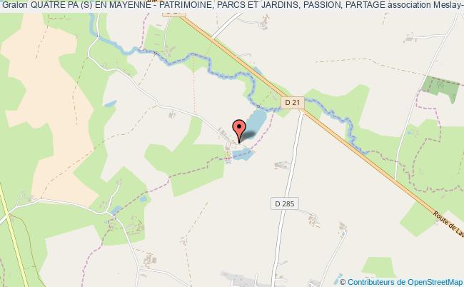 plan association Quatre Pa (s) En Mayenne - Patrimoine, Parcs Et Jardins, Passion, Partage Meslay-du-Maine