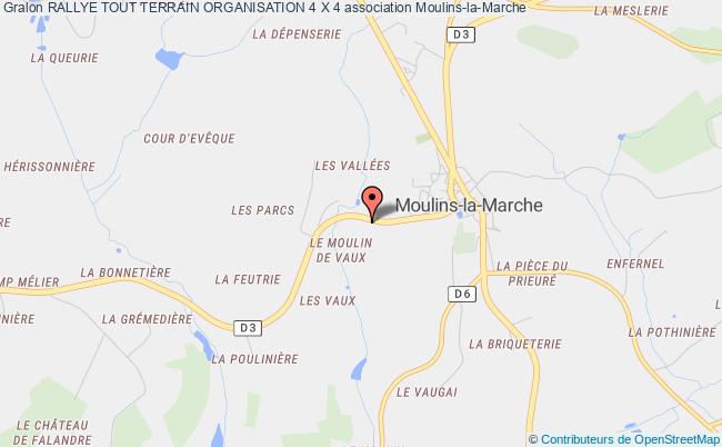 plan association Rallye Tout Terrain Organisation 4 X 4 Moulins-la-Marche