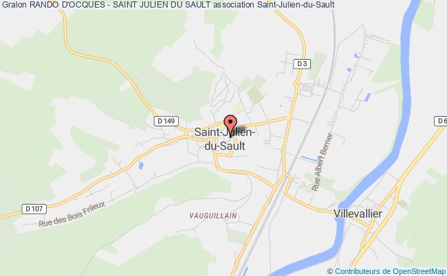 plan association Rando D'ocques - Saint Julien Du Sault Saint-Julien-du-Sault