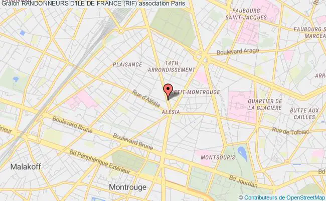 plan association Randonneurs D'ile De France (rif) Paris