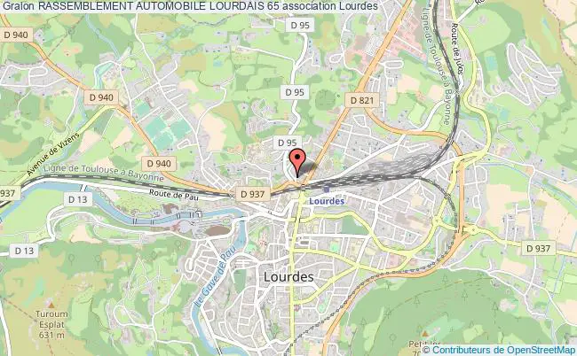 plan association Rassemblement Automobile Lourdais 65 Lourdes
