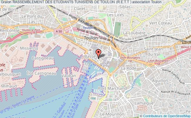 plan association Rassemblement Des Etudiants Tunisiens De Toulon (r.e.t.t ) Toulon