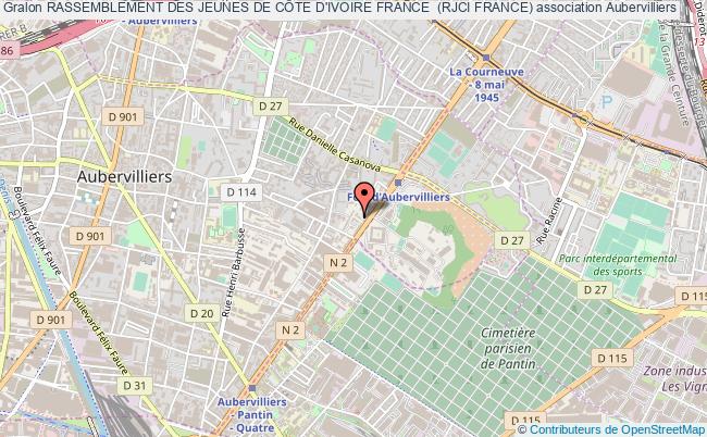 plan association Rassemblement Des Jeunes De CÔte D'ivoire France  (rjci France) Aubervilliers