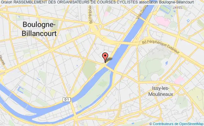 plan association Rassemblement Des Organisateurs De Courses Cyclistes Boulogne-Billancourt