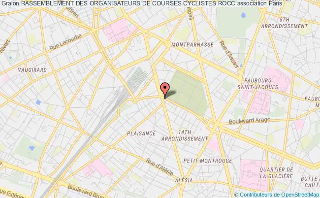 plan association Rassemblement Des Organisateurs De Courses Cyclistes Rocc Paris