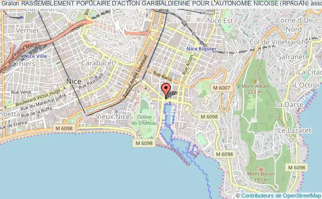plan association Rassemblement Populaire D'action Garibaldienne Pour L'autonomie Nicoise (rpagan) Nice