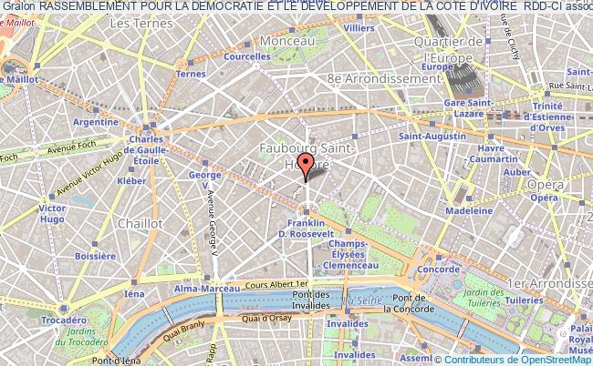 plan association Rassemblement Pour La Democratie Et Le Developpement De La Cote D'ivoire  Rdd-ci Paris