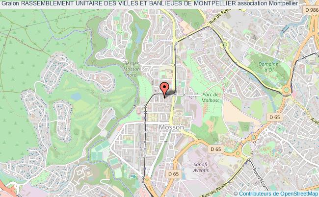 plan association Rassemblement Unitaire Des Villes Et Banlieues De Montpellier Montpellier