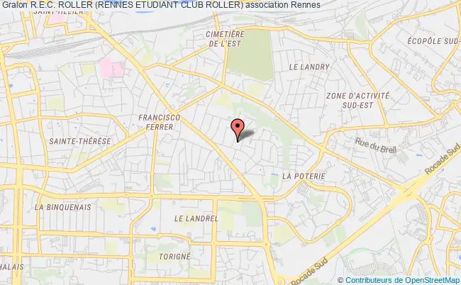 plan association R.e.c. Roller (rennes Etudiant Club Roller) Rennes
