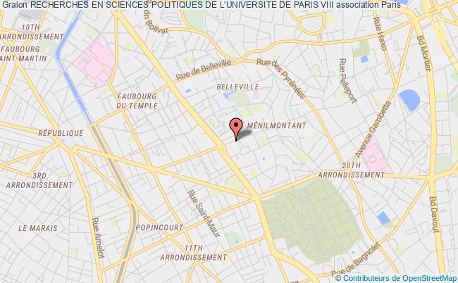 plan association Recherches En Sciences Politiques De L'universite De Paris Viii Paris