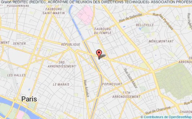 plan association Reditec (reditec, Acronyme De Reunion Des Directions Techniques)- Association Professionnelle Des Responsables Techniques Du Spectacle Vivant (a.p.r.t.s.v.) Paris