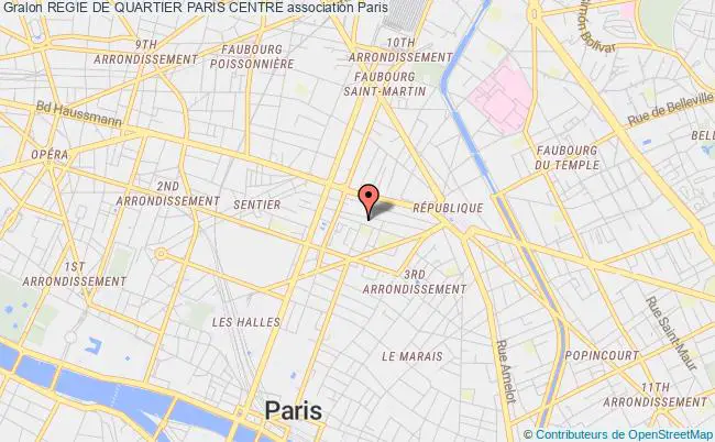 plan association Regie De Quartier Paris Centre Paris