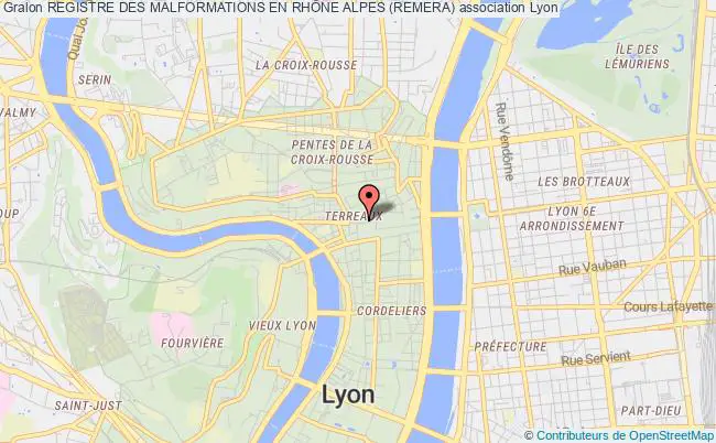 plan association Registre Des Malformations En RhÔne Alpes (remera) Lyon
