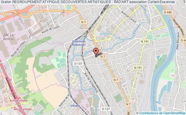 plan association Regroupement Atypique DÉcouvertes Artistiques - Rad'art Corbeil-Essonnes