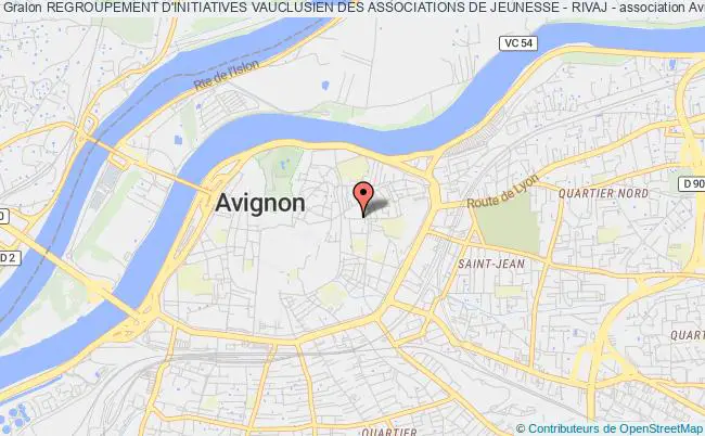 plan association Regroupement D'initiatives Vauclusien Des Associations De Jeunesse - Rivaj - Avignon