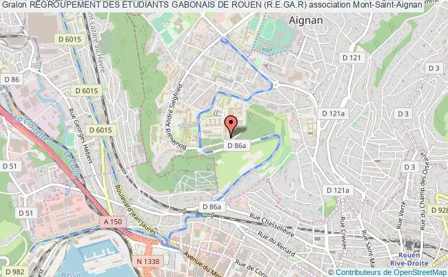 plan association Regroupement Des Étudiants Gabonais De Rouen (r.e.ga.r) Mont-Saint-Aignan
