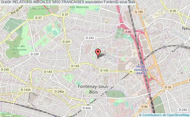 plan association Relations Amicales Sino Francaises Fontenay-sous-Bois