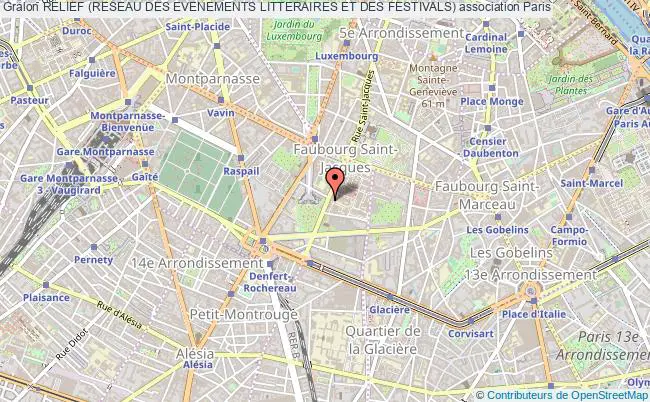 plan association Relief (reseau Des Evenements Litteraires Et Des Festivals) Paris